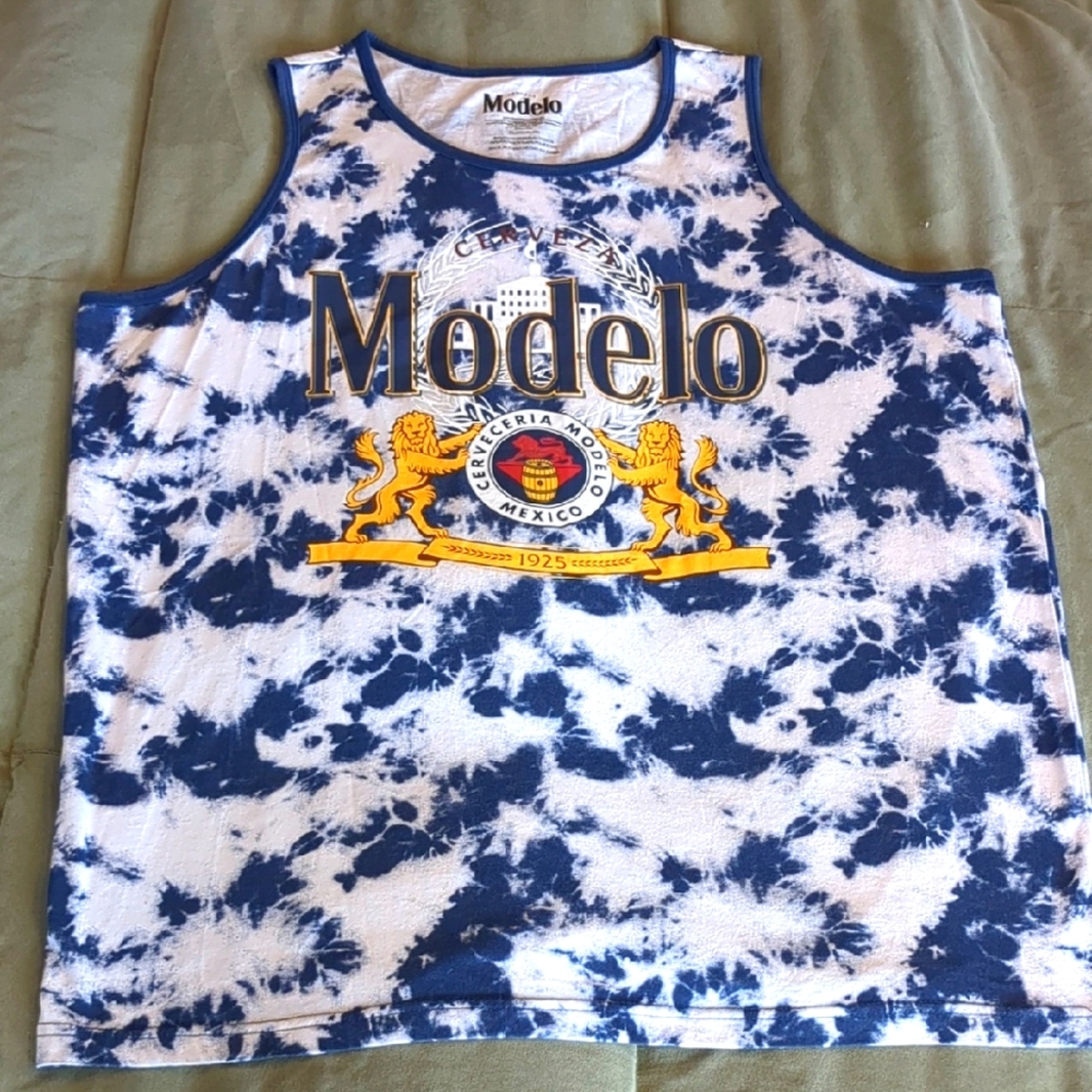 Men's Modelo S Blue & White Tank Top